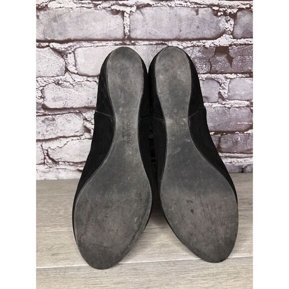 Aquatalia Black Suede Leather Wedge Back Zipper Booties Women’s Sz 8M US/38.5EU - Picture 14 of 16